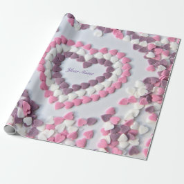 Papel De Presente Eu amo você, meu doce Valentin, com corações encan