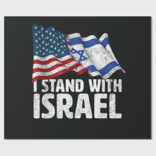 Papel De Presente Eu Apoio Israel EUA Bandeira Americana