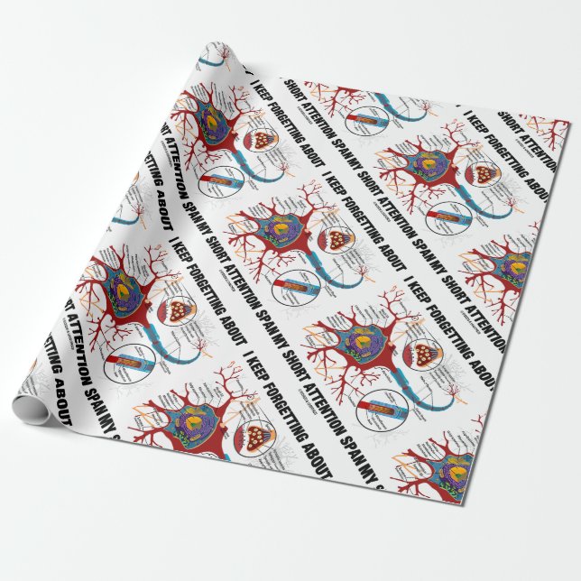 Papel De Presente Eu Continuo Esquecendo Da Minha Curta Atenção Gast (Desenrolado)