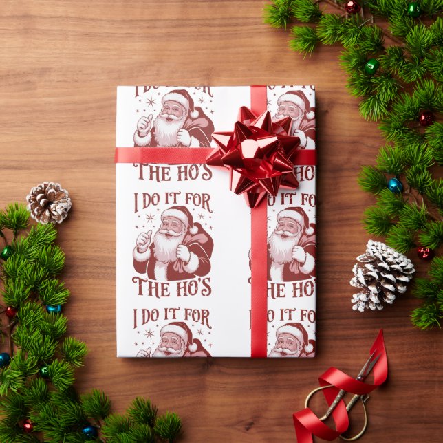 Papel De Presente Eu Faço Isso Pelas Ho's Natal Snarky Sarcástico  (Presente de Natal)
