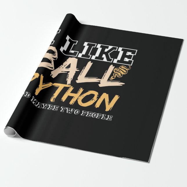 Papel De Presente Eu Gosto de Python de Bola e Talvez Duas Pessoas (Desenrolado)