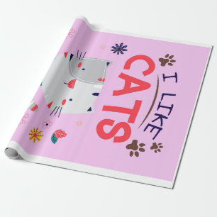 Papel De Presente Eu Gosto Mais De Gatos Do Que De Presente De Pesso