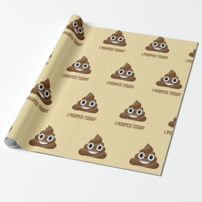 Papel De Presente Eu Poo Emoji Hoje (Desenrolado)