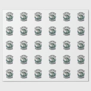 Papel De Presente Eu Preferiria Estar Pescando Camisa de Pescador de
