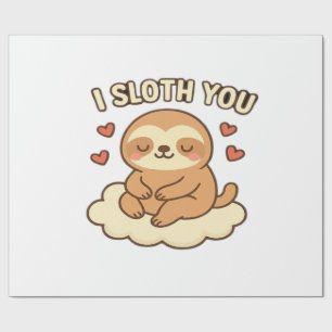 Papel De Presente Eu Preguiça Você - Bicho-Preguiça Kawaii Fofo Proj