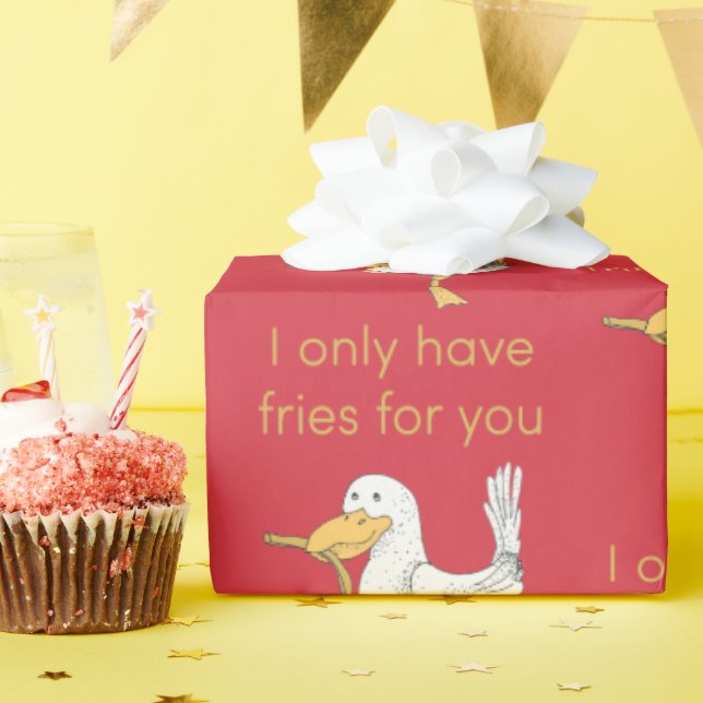 Papel De Presente Eu só tenho fries para você (Festa de aniversário)
