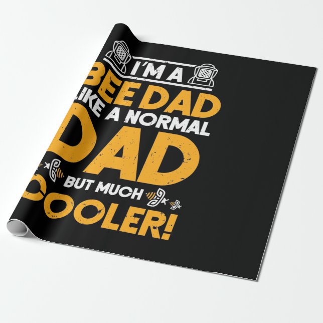 Papel De Presente Eu Sou Um Pai De Abelhas (Desenrolado)