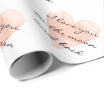 Papel De Presente Eu te amo até a lua e papel de bobina<br><div class="desc">Eu te amo na lua e no papel de trás. Coral romântico, cor-de-água rosa, pintura cardíaca com mensagem de amor personalizada, citação, dizendo etc. Embalagem de presente personalizada com tipografia de letra na moda. Cor de fundo personalizável, ou seja, pastel leve. Design para Dia de os namorados, casamento, noivado, aniversário,...</div>