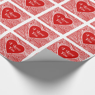 Papel De Presente Eu Te Amo Coração