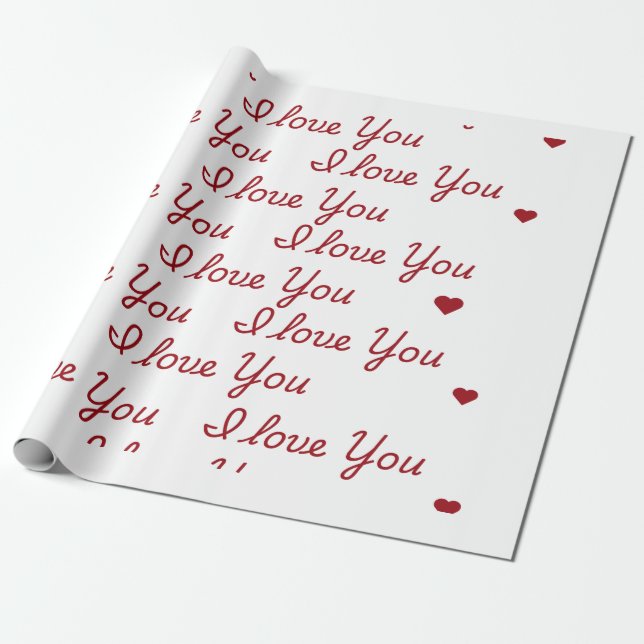 Papel De Presente Eu Te Amo Molhando Papel (Desenrolado)