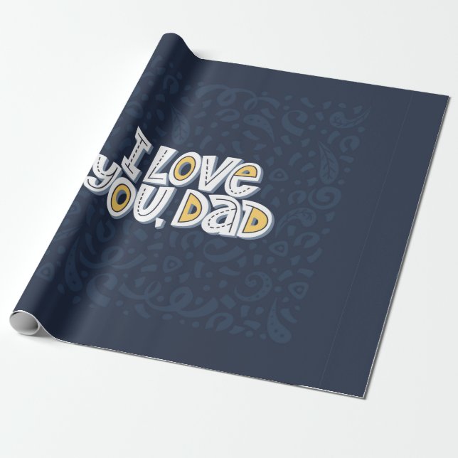 Papel De Presente Eu te amo, pai. Bright lettering aspas no dar (Desenrolado)