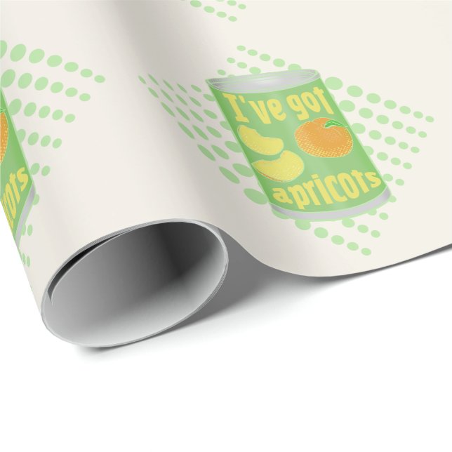 Papel De Presente Eu tenho damascos Tin de fruta (Ponta do rolo)