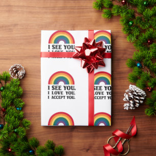 Papel De Presente Eu Vejo Você Eu Amo Você Eu Aceito Você LGBTQ