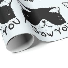 Papel De Presente Eu Vi Você Gato Engraçado | Gato Preto | Meme de G