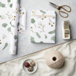 Papel De Presente Eucalyptus Greenery Glossomas de Goma Dólar