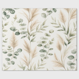 Papel De Presente Eucalyptus Pampas Grass Wrap