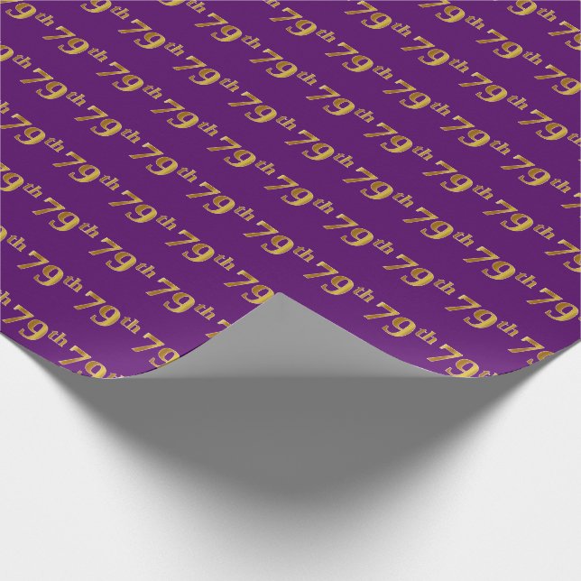 Papel De Presente Evento 79º (79-9), Dourado, Roxo (Ponta)