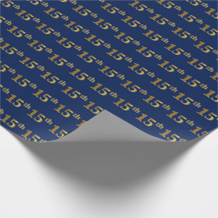Papel De Presente Evento Azul, Faux Dourado 15 (Quinze)
