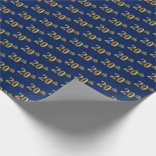 Papel De Presente Evento Azul, Faux Dourado 20 (20)