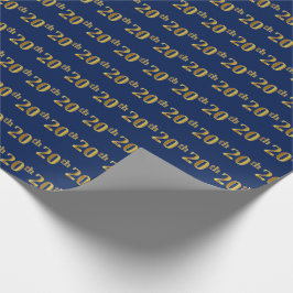 Papel De Presente Evento Azul, Faux Dourado 20 (20)