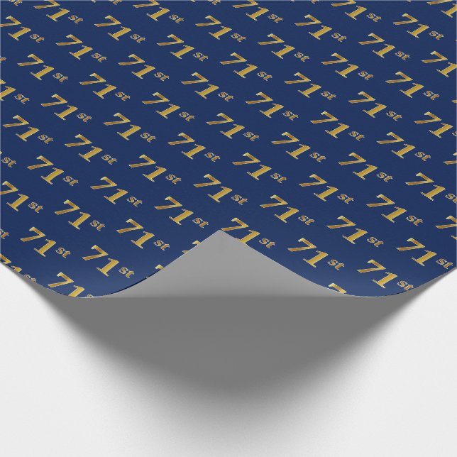 Papel De Presente Evento Azul, Faux Dourado 71ruas (Setenta-Primeiro (Ponta)