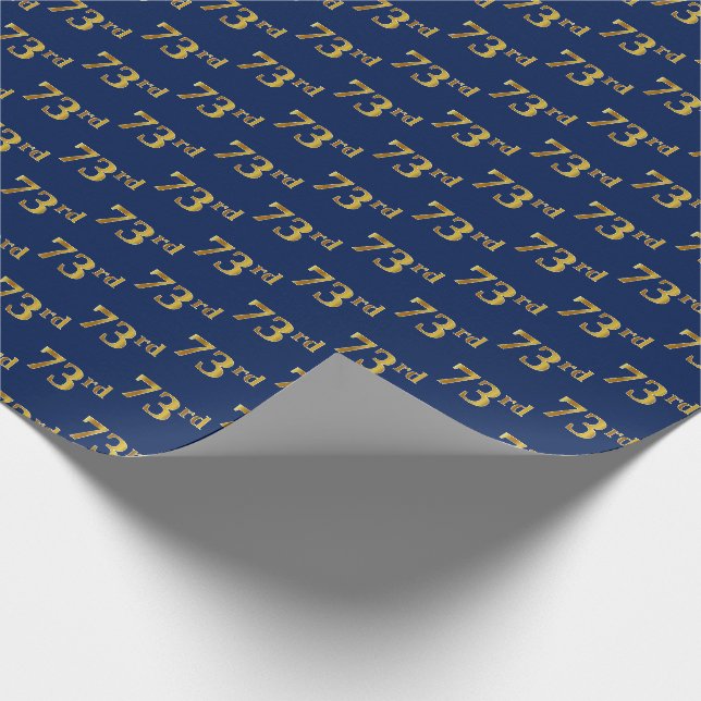 Papel De Presente Evento Azul, Faux Dourado 73º (73º) (Ponta)