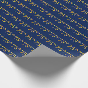 Papel De Presente Evento Azul, Faux Dourado 75º (75º)
