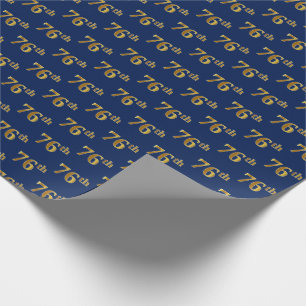 Papel De Presente Evento Azul, Faux Dourado 76 (76)