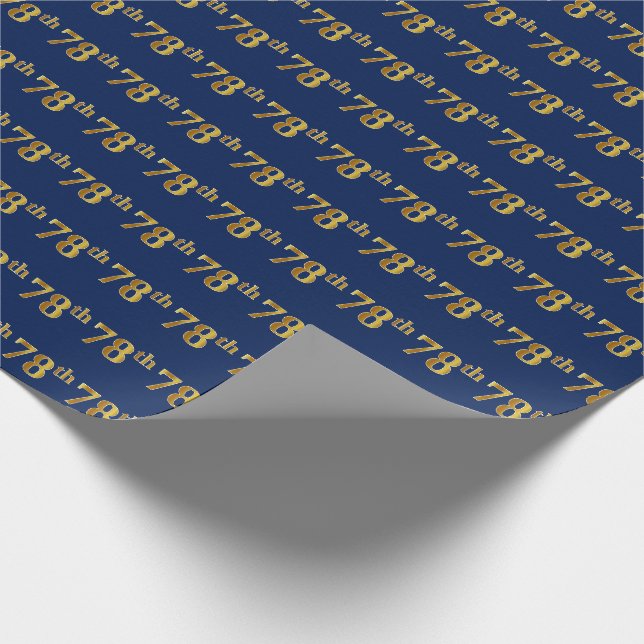 Papel De Presente Evento Azul, Faux Dourado 78 (78-8) (Ponta)