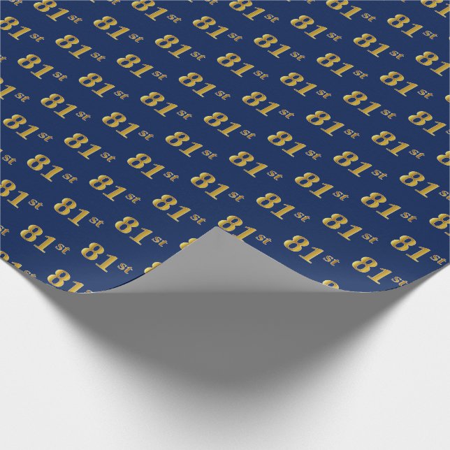 Papel De Presente Evento Azul, Faux Dourado 81ruas (Oitenta-Primeiro (Ponta)