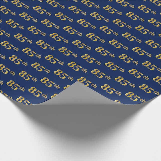 Papel De Presente Evento Azul, Faux Dourado 85º (oitenta e cinco) (Ponta)