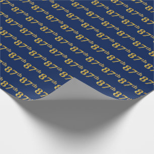 Papel De Presente Evento Azul, Faux Dourado 87º (oitenta e sete)
