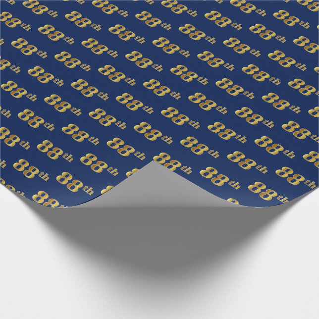 Papel De Presente Evento Azul, Faux Dourado 88º (oitenta e oitava) (Ponta)