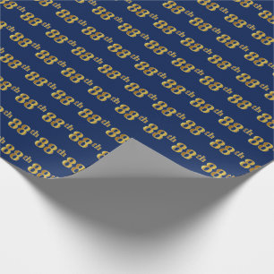 Papel De Presente Evento Azul, Faux Dourado 88º (oitenta e oitava)