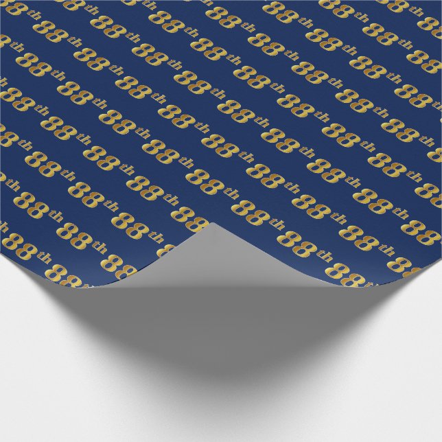 Papel De Presente Evento Azul, Faux Dourado 88º (oitenta e oitava) (Ponta)