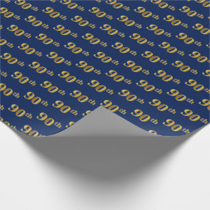 Papel De Presente Evento Azul, Faux Dourado 90 (90)