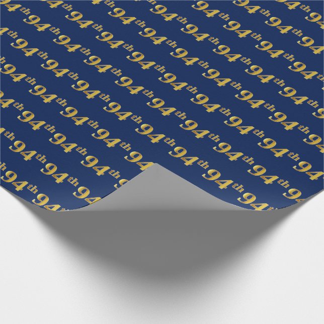 Papel De Presente Evento Azul, Faux Dourado 94 (94-4) (Ponta)
