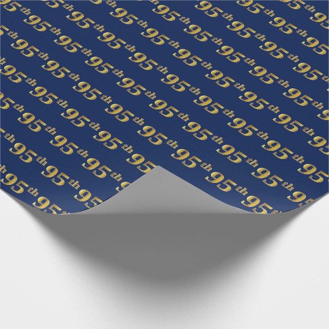 Papel De Presente Evento Azul, Faux Dourado 95 (95-5) (Ponta)
