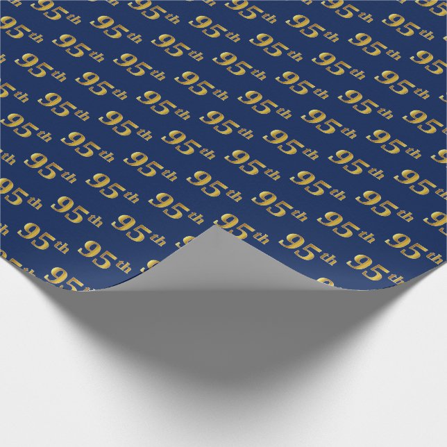 Papel De Presente Evento Azul, Faux Dourado 95 (95-5) (Ponta)