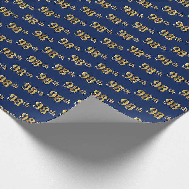 Papel De Presente Evento Azul, Faux Dourado 98º (99º-8º) (Ponta)