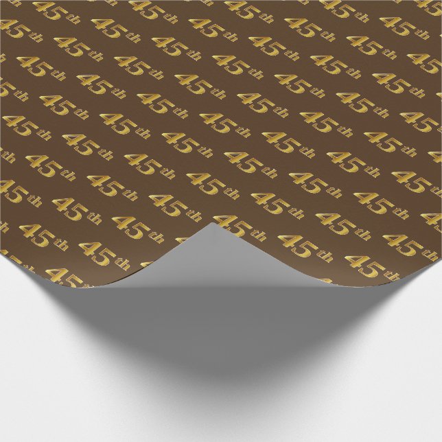 Papel De Presente Evento Brown, Faux Dourado 45º (quarenta e cinco) (Ponta)