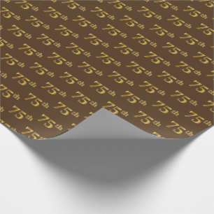 Papel De Presente Evento Brown, Faux Dourado 75º (75º)