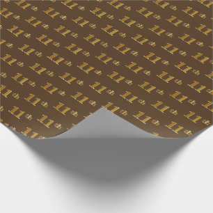Papel De Presente Evento Castanho, Faux Dourada 11 (Décimo Primeiro