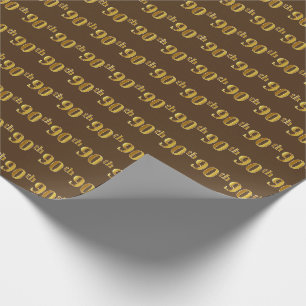 Papel De Presente Evento Castanho, Faux Dourada 90 (90)