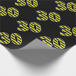 Papel De Presente Evento corajoso, preto & amarelo das listras 30 #