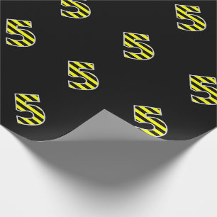 Papel De Presente Evento corajoso, preto & amarelo das listras 5 #