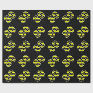 Papel De Presente Evento corajoso, preto & amarelo das listras 80 #