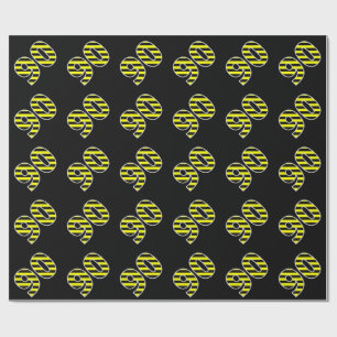 Papel De Presente Evento corajoso, preto & amarelo das listras 90 #