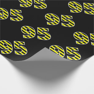 Papel De Presente Evento corajoso, preto & amarelo das listras 95 #