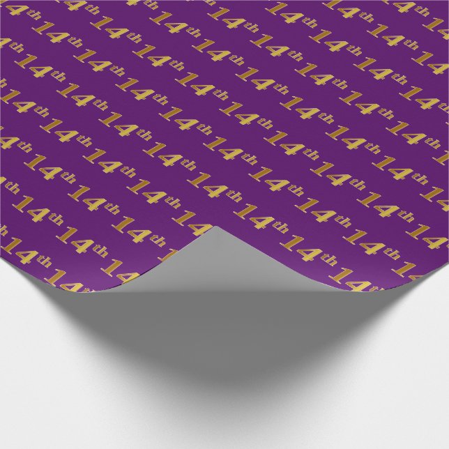 Papel De Presente Evento de 14 Dourada (Décimo Quarto), Roxo (Ponta)
